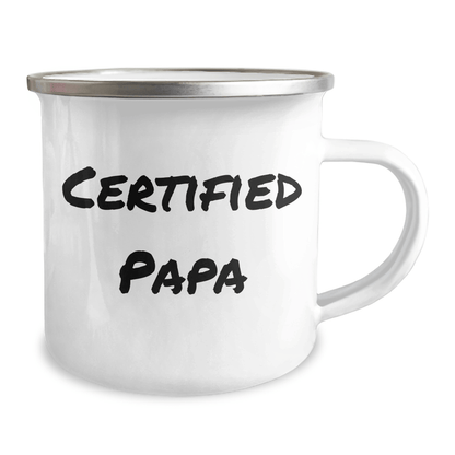 Certified Papa Funny Camping Mug, Gifts from Men to Papa, Papa Camping Mug for Father's Day, 'I'm the Papa, Hear Me Roar!' - Victory Thru Vision 