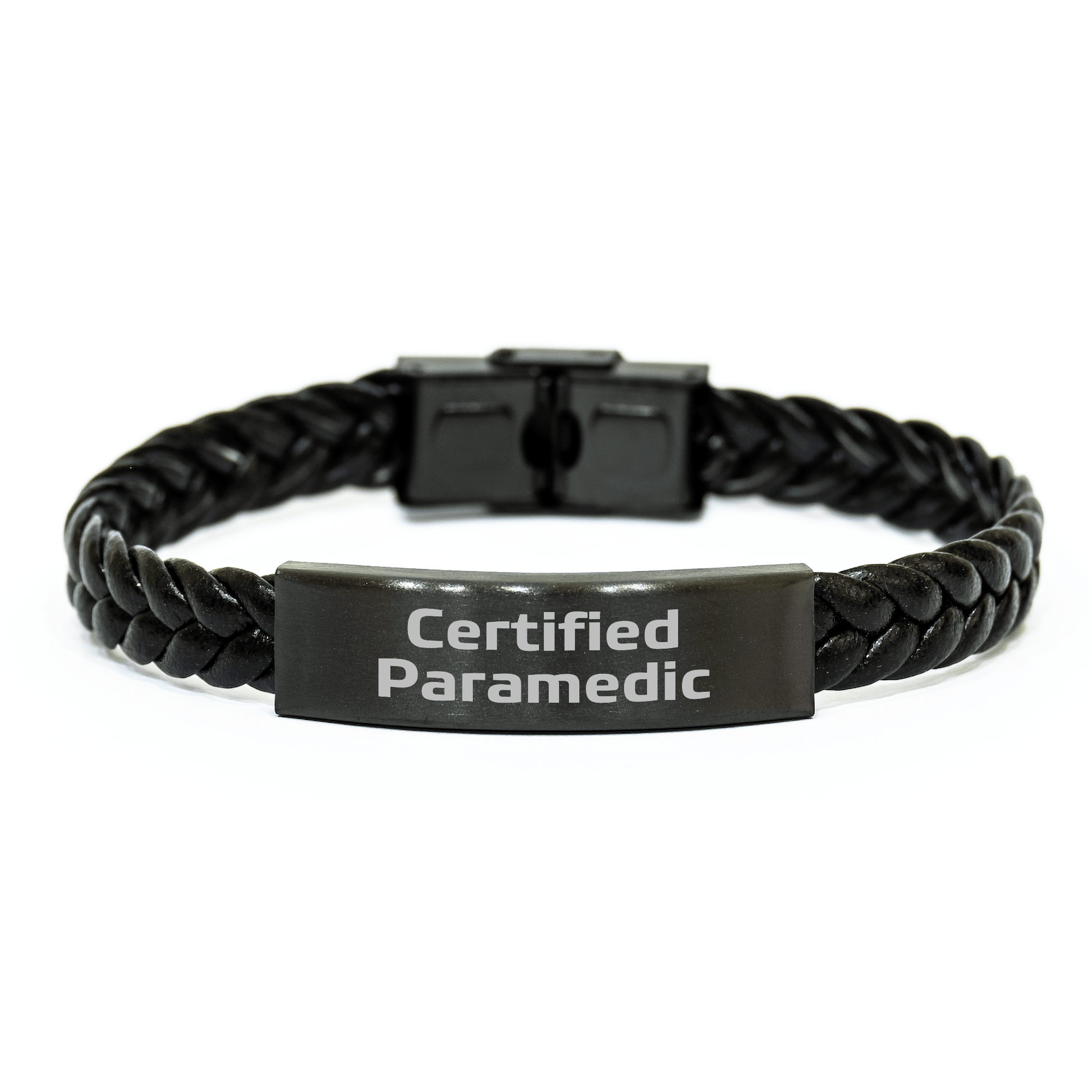 Certified Rescue Worker Funny Quote Interlaced Leather Bracelet Gifts from Men to Rescue Worker on Father's Day - Unique - Victory Thru Vision 