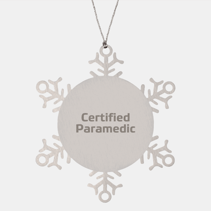 Certified Rescue Worker Snowflake Ornament, Funny Quote, Gifts from Friends to Rescue Workers, Unique Christmas Unique Gifts - Victory Thru Vision 