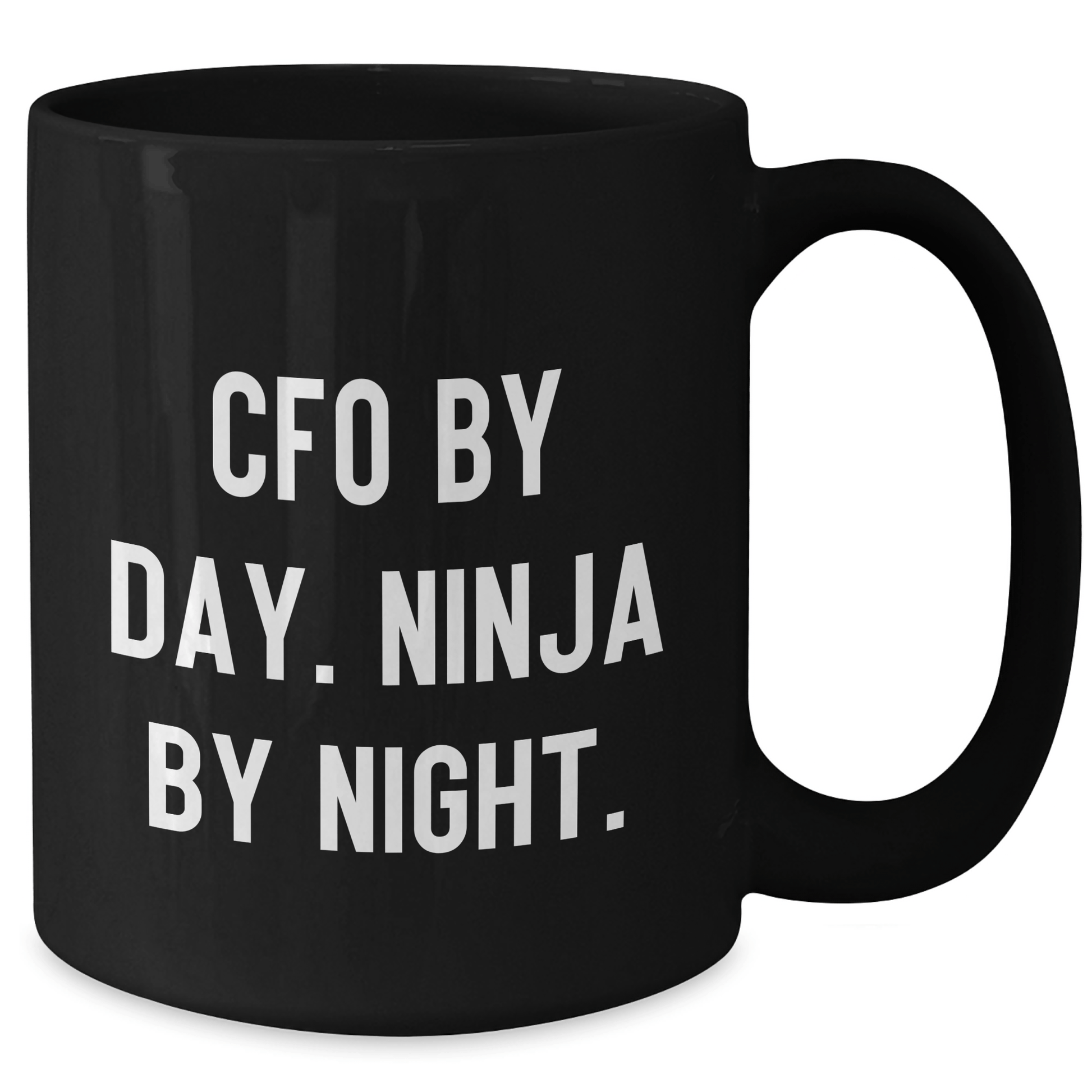 CFO By Day Ninja By Night Inspirational Gifts for Men from Coworkers, Funny Black Coffee Mug for Graduation Unique Gifts - Victory Thru Vision