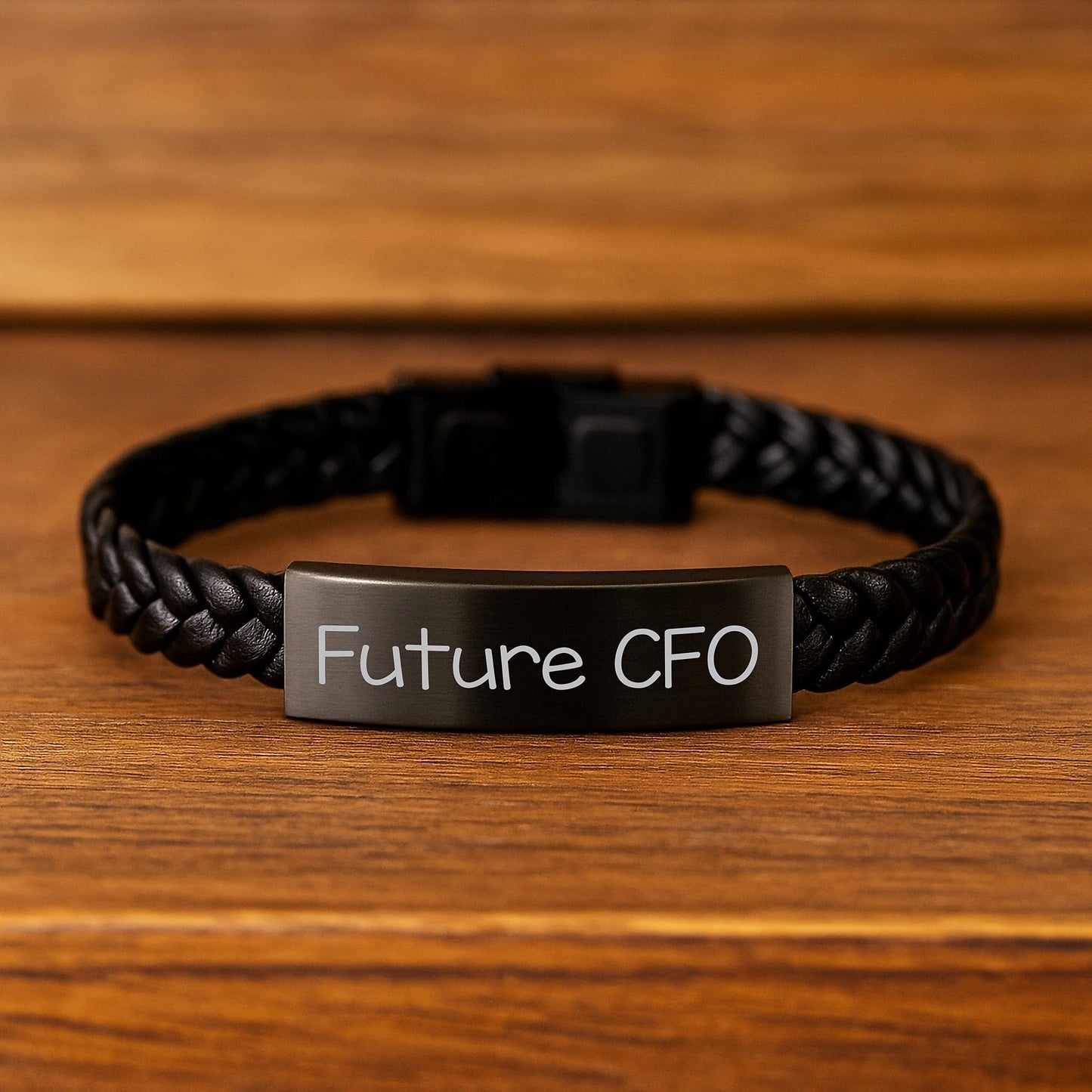 CFO Future Quotes Interlaced Leather Gifts for Men from Friends to Graduation Unique CFO Accessories - Victory Thru Vision