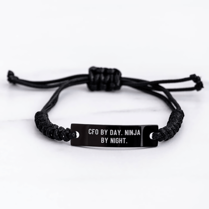 CFO Gifts from Friends, CFO By Day. Ninja By Night. Rope Bracelet for Graduation Unique Gifts for Men - Victory Thru Vision