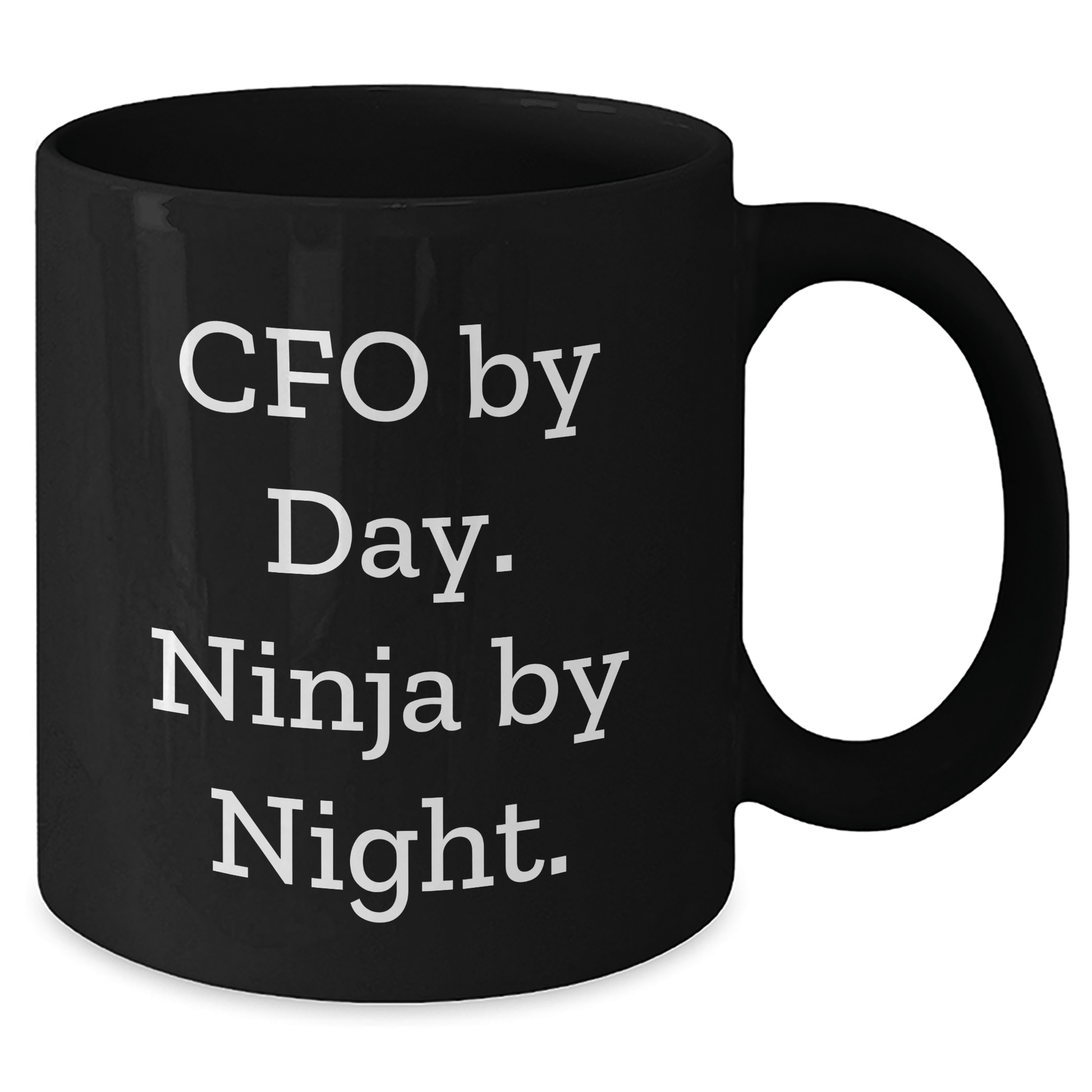 CFO Gifts from Friends, Unique Black Coffee Mug for Men Graduation, 'Cfo By Day. Ninja By Night.' Funny Quote - Victory Thru Vision