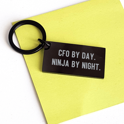 CFO Gifts from Men, Funny Keychain, Graduation Unique Gifts, CFO By Day. Ninja By Night. - Victory Thru Vision