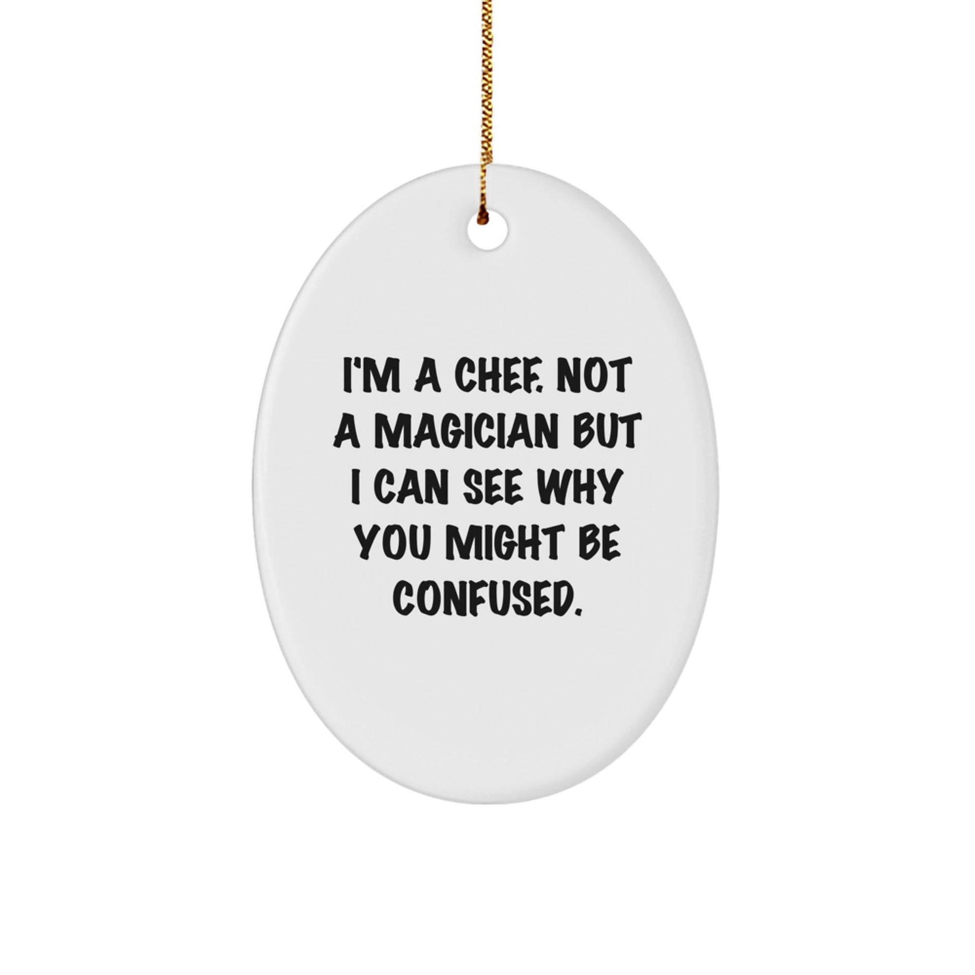 Chef's Delight, Oval Ornament Gifts from Friends to Family, Christmas Unique Gifts for Chefs - Victory Thru Vision