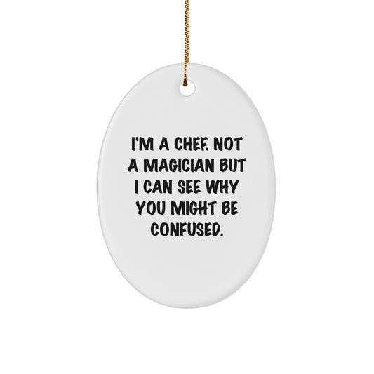 Chef's Delight, Oval Ornament Gifts from Friends to Family, Christmas Unique Gifts for Chefs - Victory Thru Vision