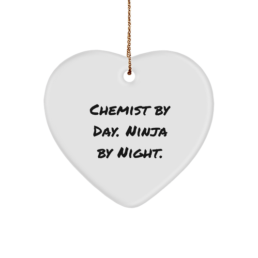 Chemist Gifts from Friends - Heart Ornament with Funny Quote - Christmas Unique Gifts for Chemist - Victory Thru Vision