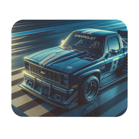Chevy C10 Race Truck Mouse Pad, Perfect for Car Lovers, Office Decor, Gamer Gift, Race Day Theme, Chevy Enthusiasts - Victory Thru Vision 