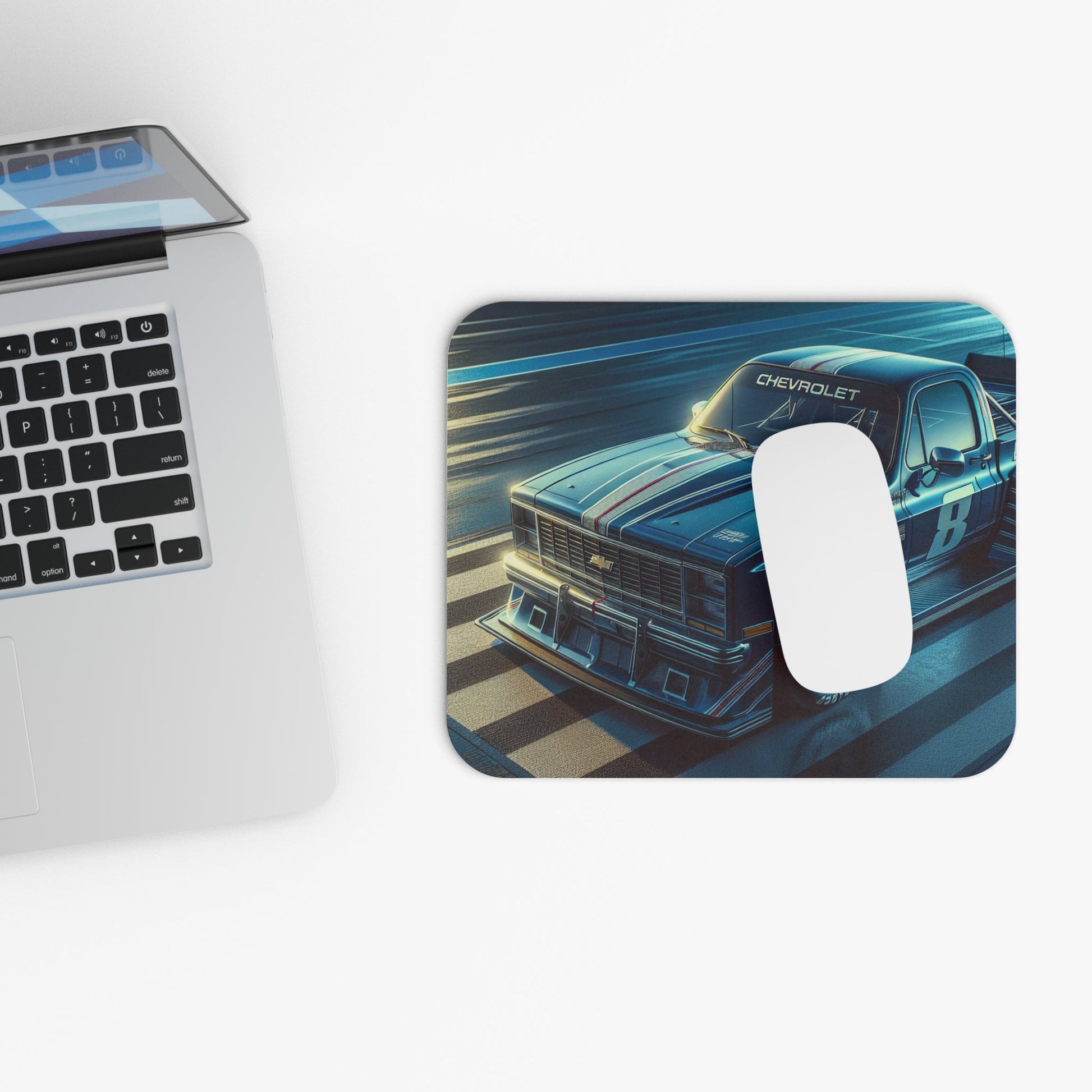 Chevy C10 Race Truck Mouse Pad, Perfect for Car Lovers, Office Decor, Gamer Gift, Race Day Theme, Chevy Enthusiasts - Victory Thru Vision 