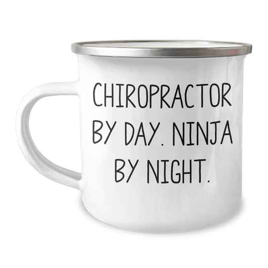 Chiropractor Funny Gifts, Camping Mug for Chiropractor, Gifts from Friends, Inspirational Quote for Graduation - Chiropractor By Day, Ninja By Night. - Victory Thru Vision