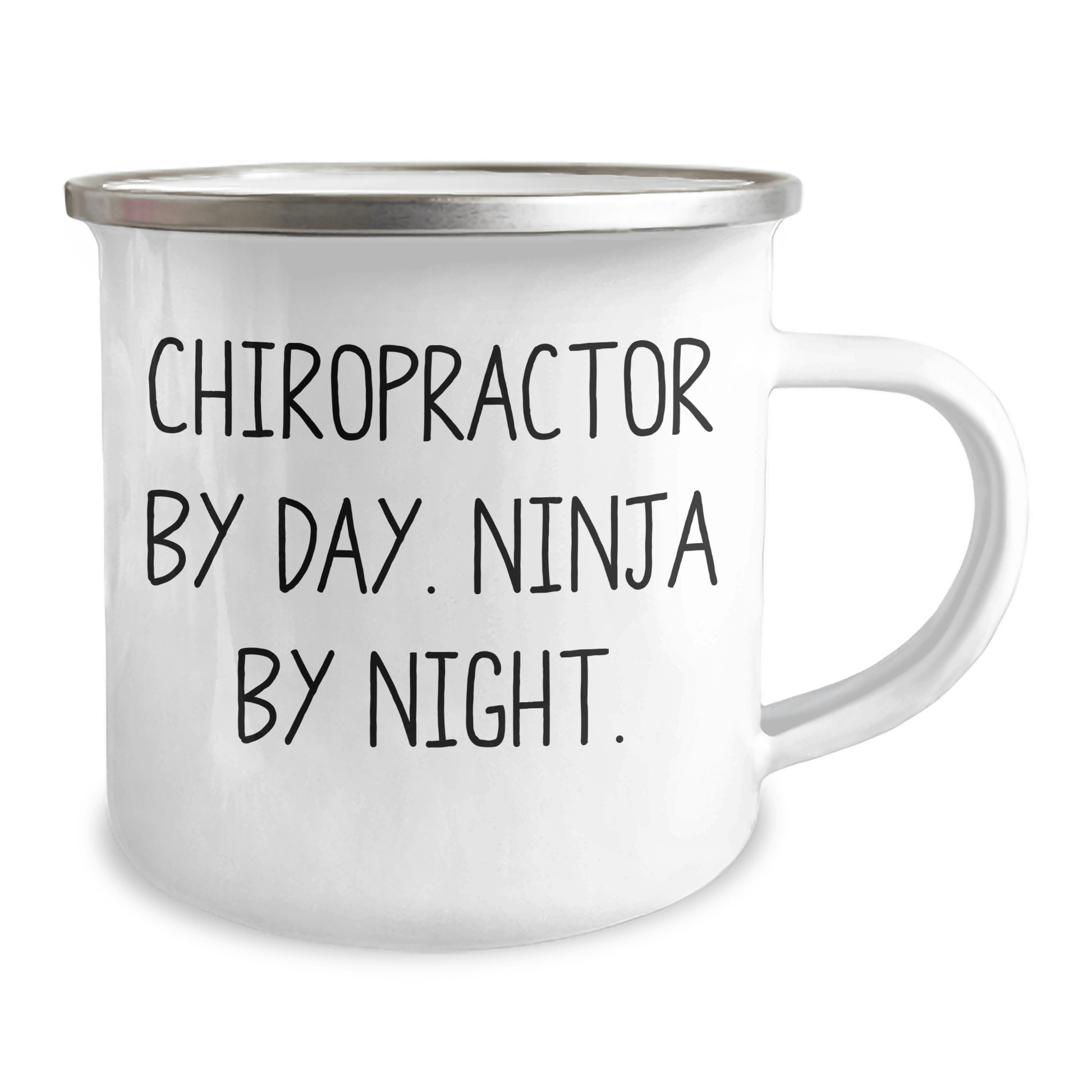 Chiropractor Funny Gifts, Camping Mug for Chiropractor, Gifts from Friends, Inspirational Quote for Graduation - Chiropractor By Day, Ninja By Night. - Victory Thru Vision