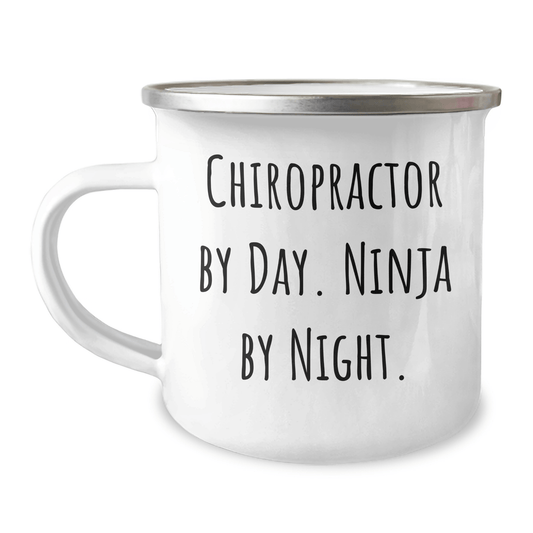 Chiropractor Gifts from Friends, Gifts for Chiropractor By Day, Ninja By Night. Funny Camping Mug, Perfect for Graduation - Victory Thru Vision