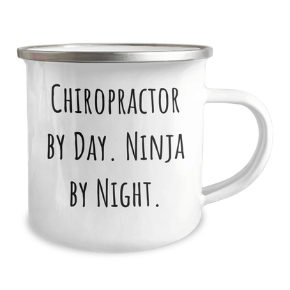 Chiropractor Gifts from Friends, Gifts for Chiropractor By Day, Ninja By Night. Funny Camping Mug, Perfect for Graduation - Victory Thru Vision