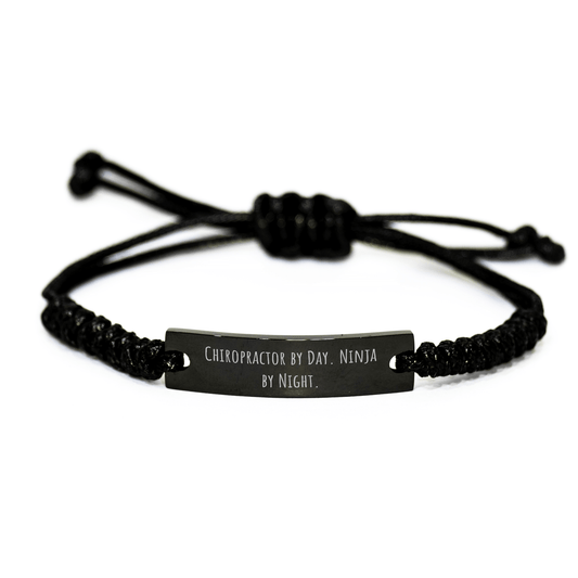 Chiropractor Gifts from Men, Gifts for Chiropractors, Inspirational Rope Bracelet, Quote: 'Chiropractor By Day. Ninja By Night.' - Victory Thru Vision