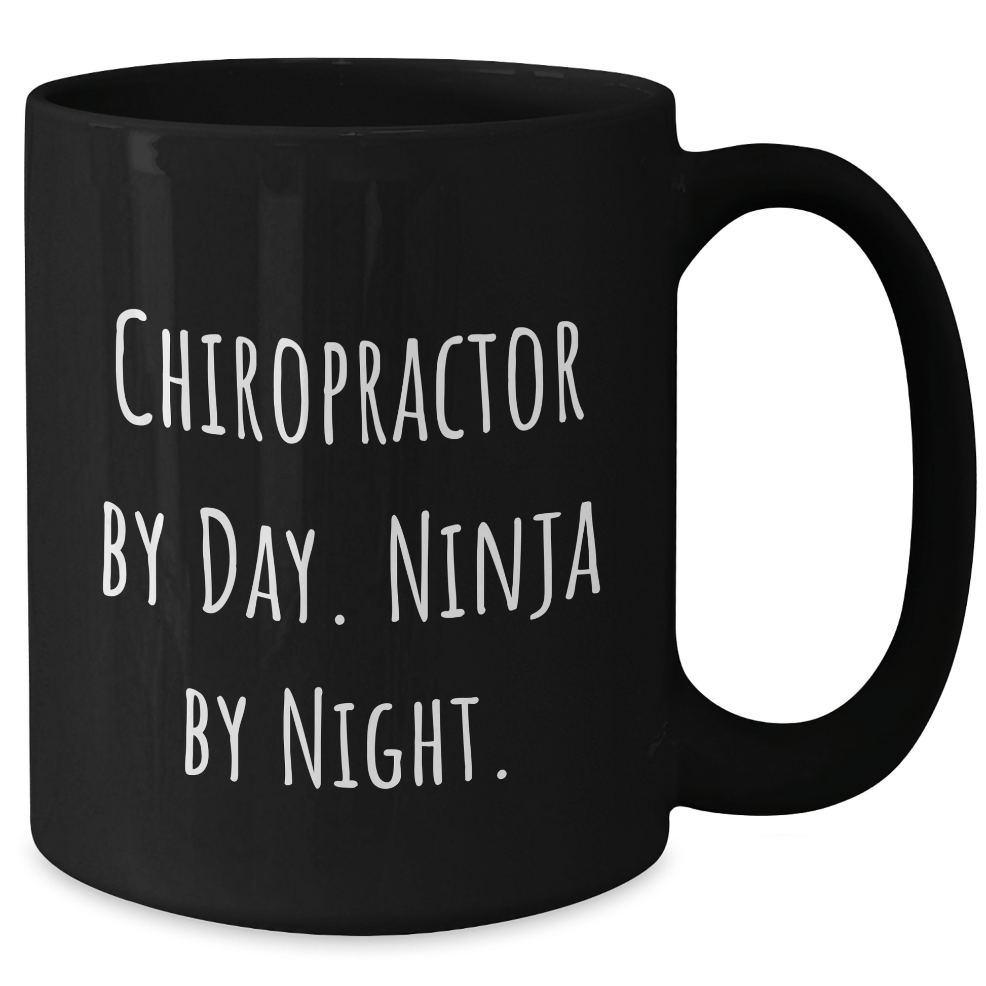 Chiropractor Gifts from Men to Chiropractor By Day. Ninja By Night. - Funny Graduation Unique Gifts Black Coffee Mug - Victory Thru Vision