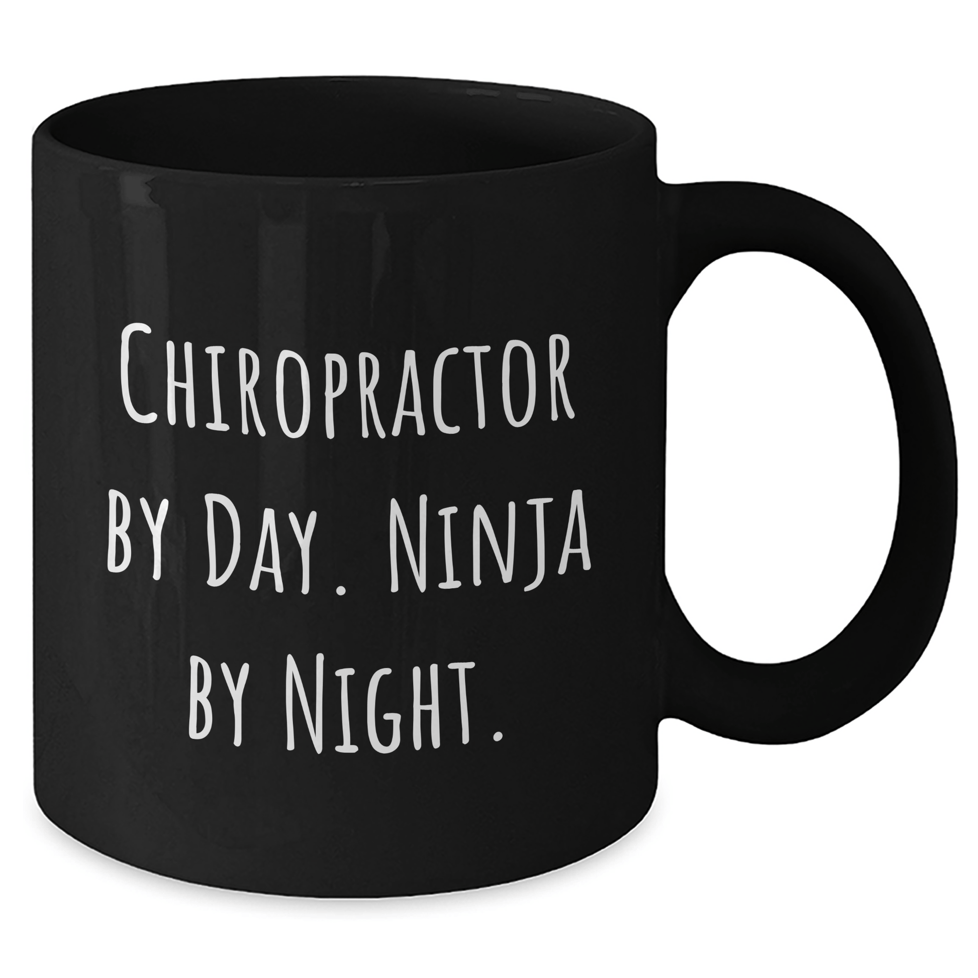 Chiropractor Gifts from Men to Chiropractor By Day. Ninja By Night. - Funny Graduation Unique Gifts Black Coffee Mug - Victory Thru Vision