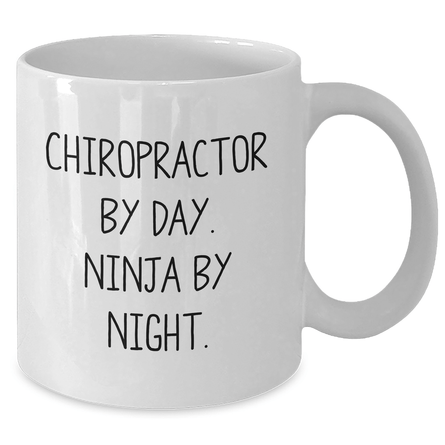 Chiropractor Gifts Funny White Coffee Mug, Gifts from Men to Chiropractors, Graduation Unique Gifts, Ninja Chiropractor By Day - Victory Thru Vision