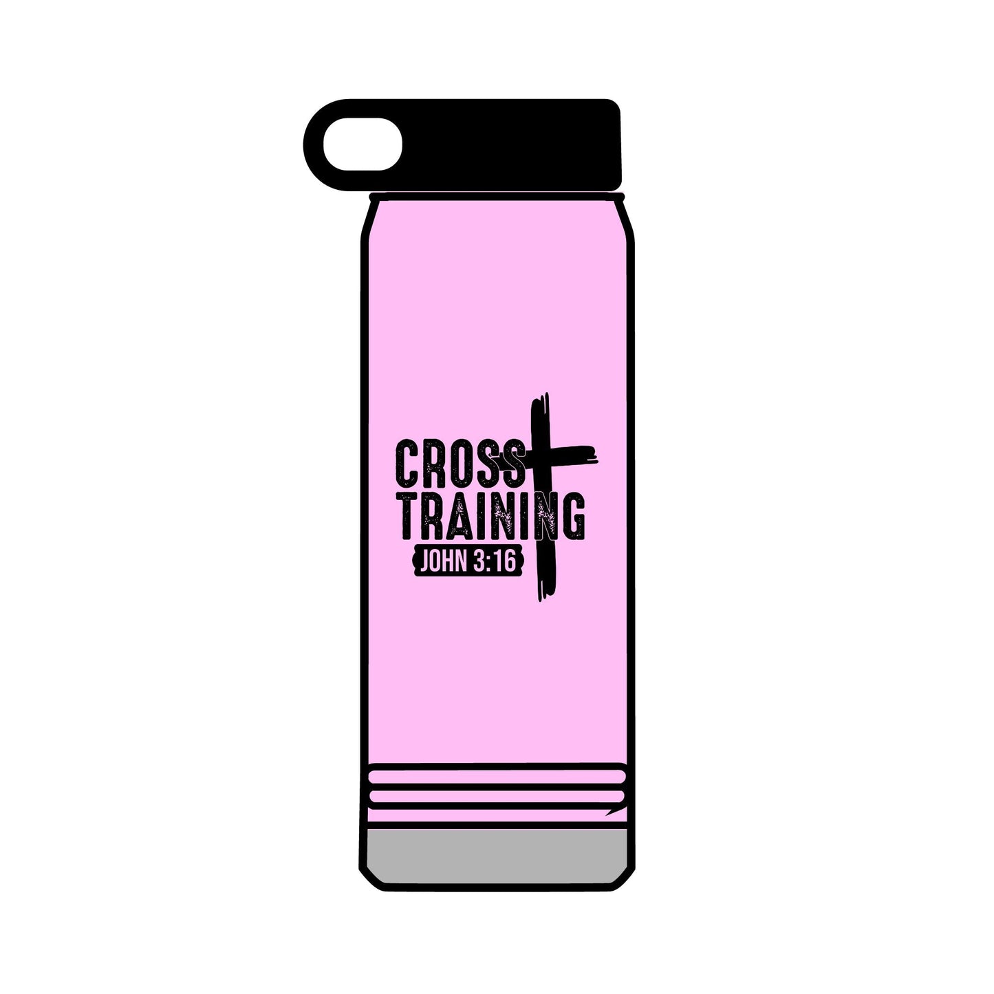 Christian Cross Training Water Bottle - John 3:16 Faith Fitness 32oz - Victory Thru Vision