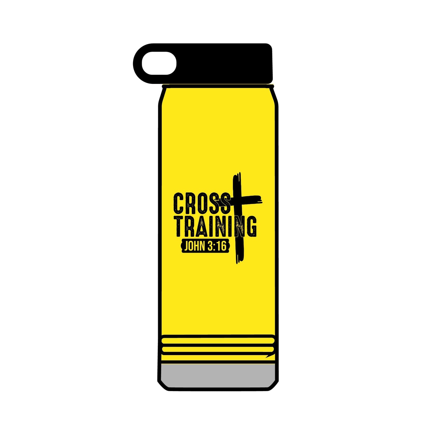 Christian Cross Training Water Bottle - John 3:16 Faith Fitness 32oz - Victory Thru Vision