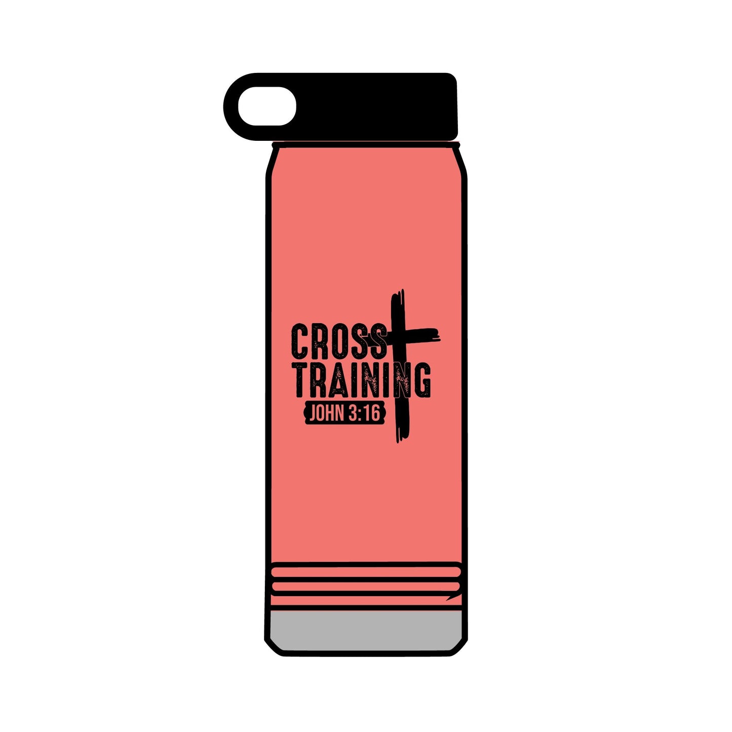 Christian Cross Training Water Bottle - John 3:16 Faith Fitness 32oz - Victory Thru Vision