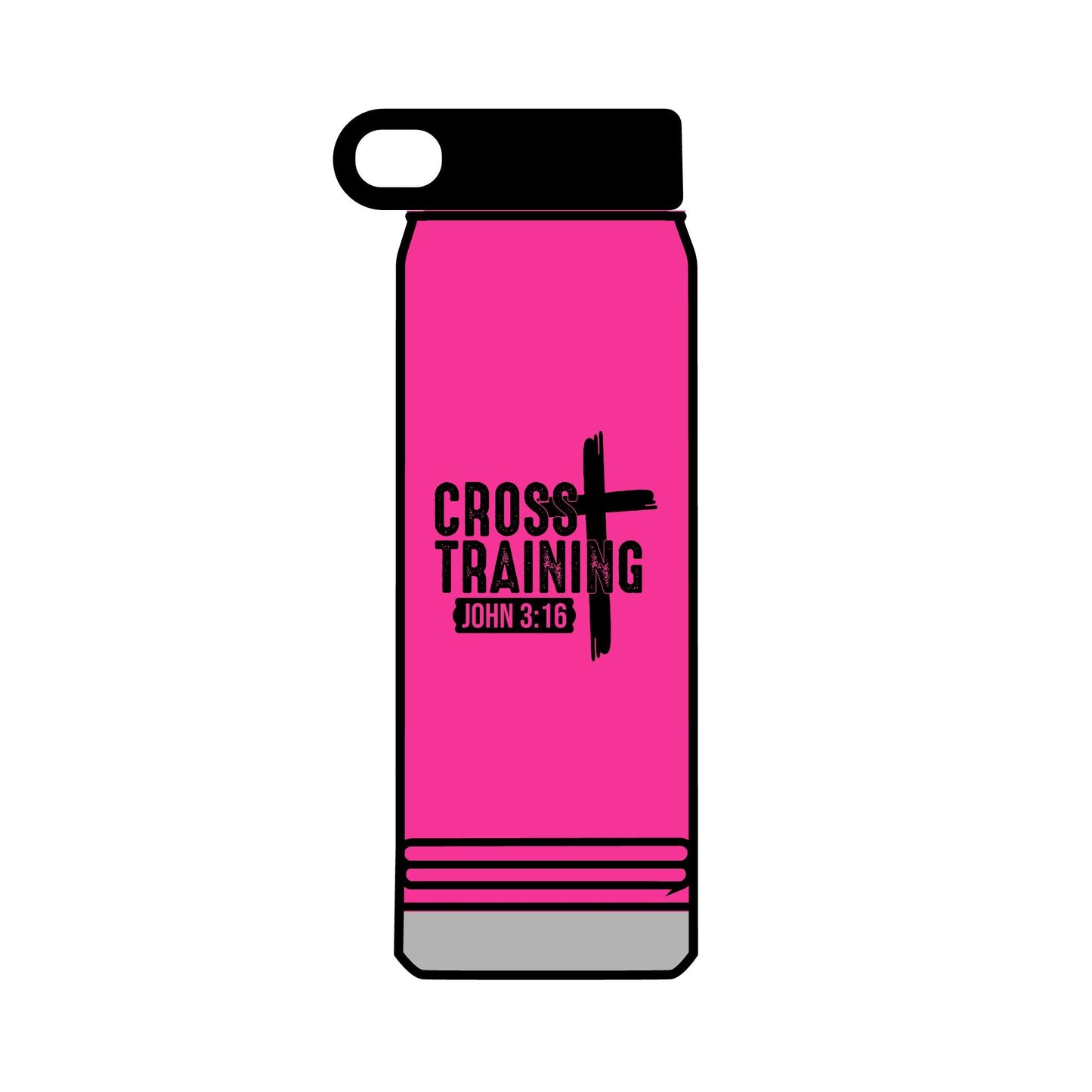 Christian Cross Training Water Bottle - John 3:16 Faith Fitness 32oz - Victory Thru Vision