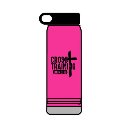 Christian Cross Training Water Bottle - John 3:16 Faith Fitness 32oz - Victory Thru Vision