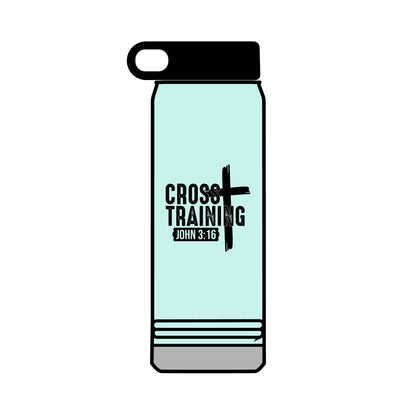 Christian Cross Training Water Bottle - John 3:16 Faith Fitness 32oz - Victory Thru Vision