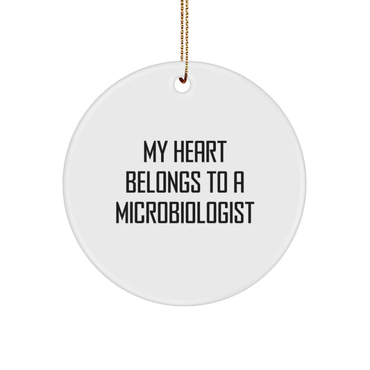 Funny Microbiologist Gifts for Her, Unique Circle Ornaments for Microbiologist Lab Coat Lovers, Sent from Men or Women, for Christmas - Image 1