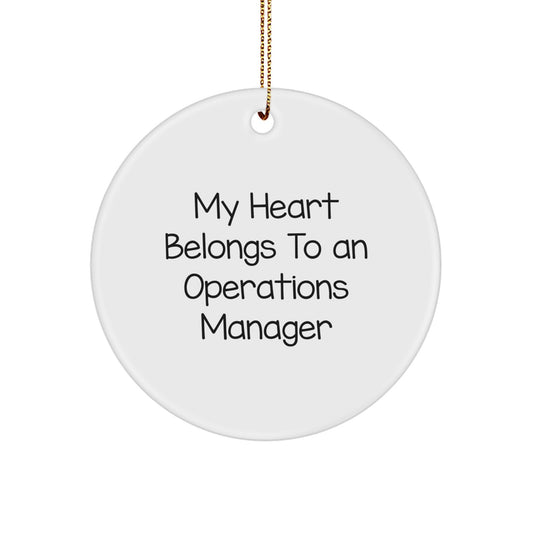 Funny Operations Manager Gifts from Friends - 'My Heart Belongs To An Operations Manager' Christmas Unique Gifts - Image 1