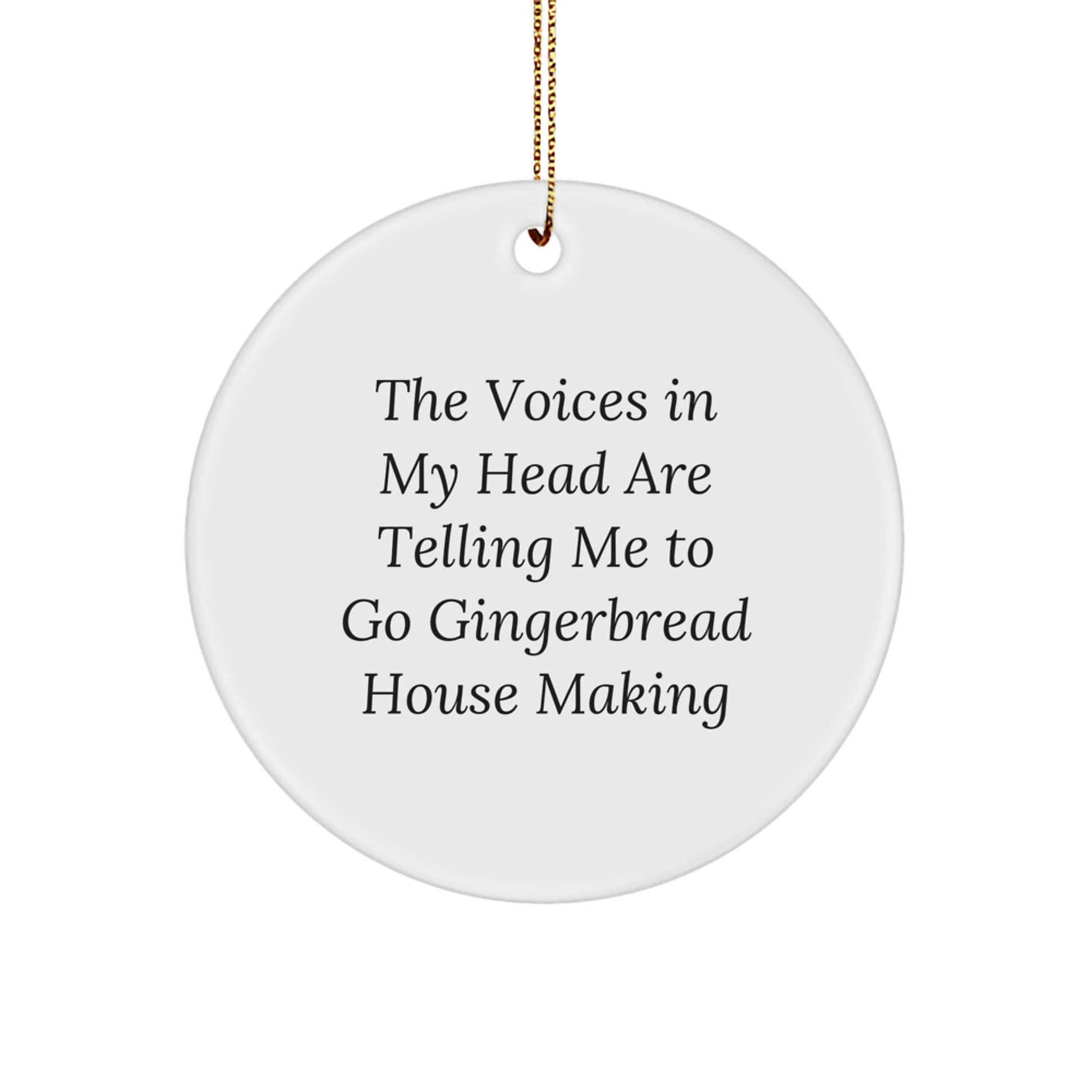 Funny Gingerbread House Making Circle Ornament Gifts for Men Women Friends and Family Christmas Unique Decorations from Men Friends - Image 1