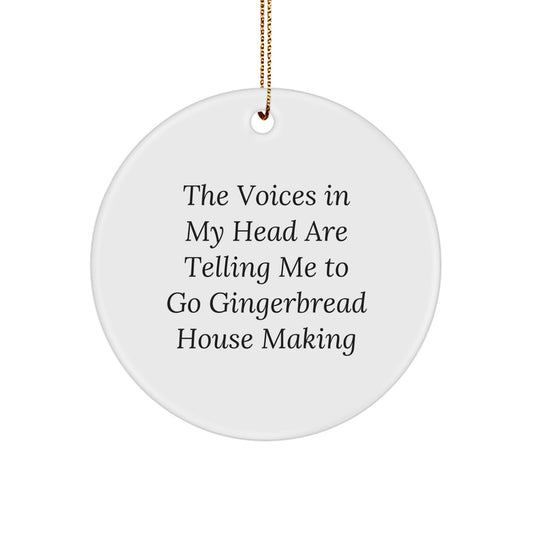 Funny Gingerbread House Making Circle Ornament Gifts for Men Women Friends and Family Christmas Unique Decorations from Men Friends - Image 1