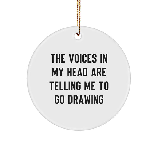 Funny Drawing Gifts for Drawing Lovers from Friends and Family, Gift Ideas for Christmas Unique Drawing Circle Ornaments - Image 1