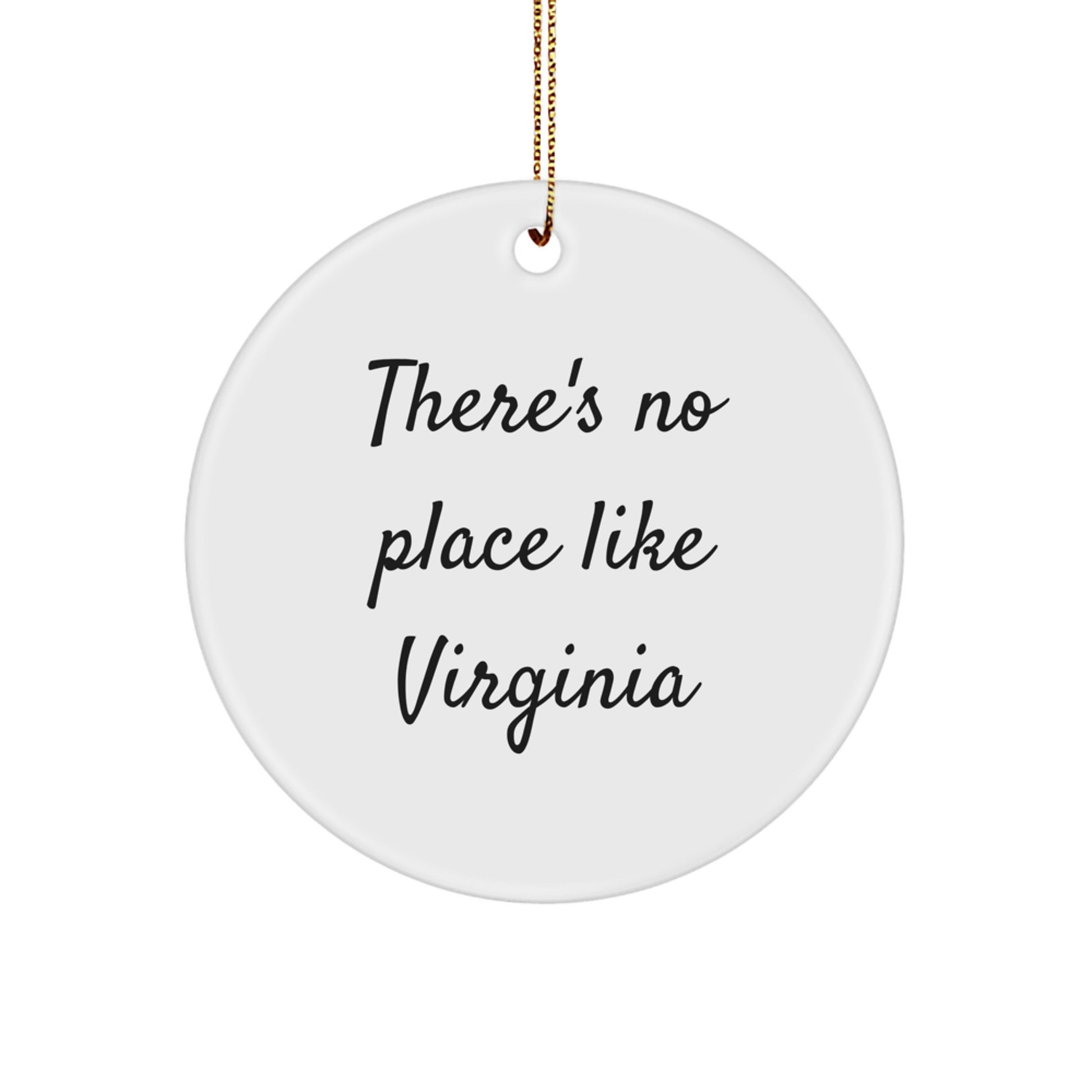Virginia Circle Ornament, Funny Quote Gifts from Men to Women for Christmas, Circle Shaped, White - Image 1