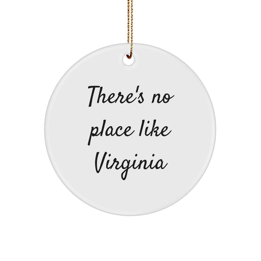 Virginia Circle Ornament, Funny Quote Gifts from Men to Women for Christmas, Circle Shaped, White - Image 1