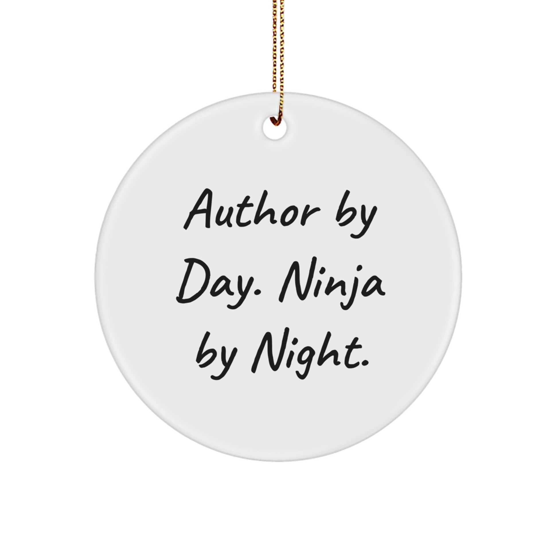 Gifts from Author Lovers for Authors By Day Ninja By Night Christmas Circle Ornament - Image 1