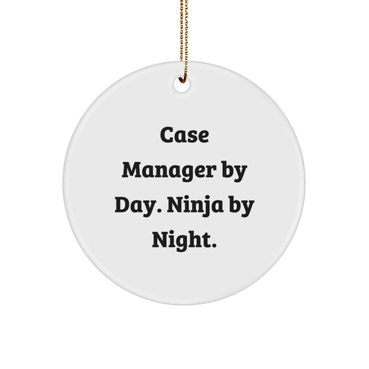 Funny Case Manager Gifts from Friends - Case Manager Circle Ornament for Christmas Unique Gifts - Image 1