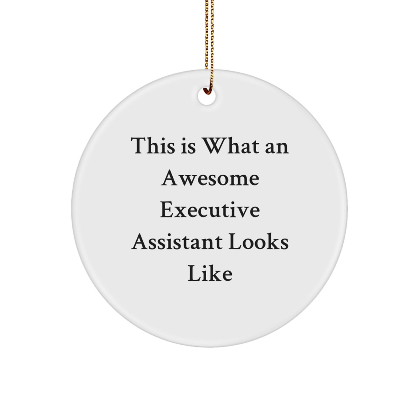Funny Executive Assistant Gifts, Circle Ornament, 'This Is What An Awesome Executive Assistant Looks Like', Gifts from Family to Executive Assistant, Christmas Unique Gifts for Women, Circle Ornament - Image 1