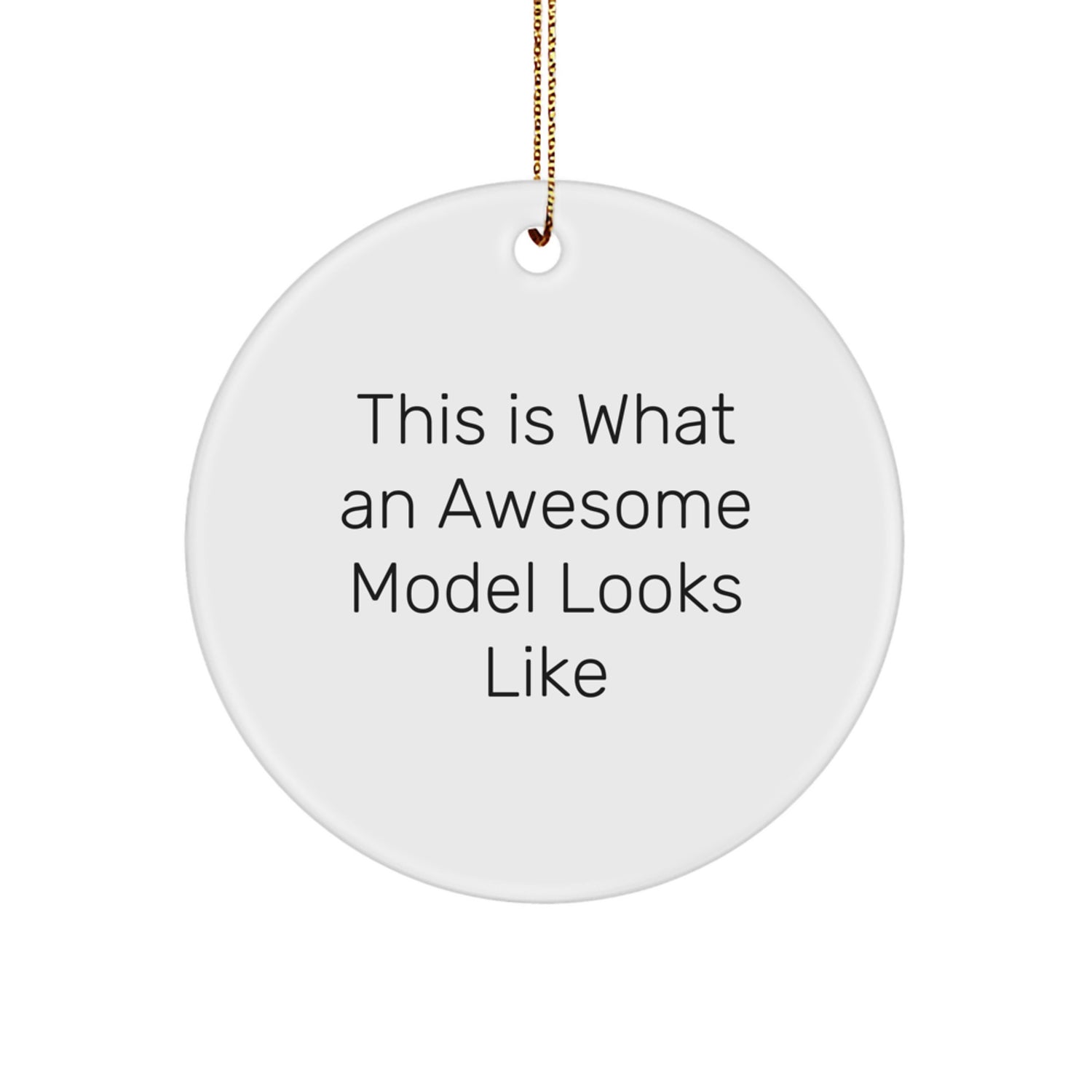 Funny Model Gifts from Friends - This Is What An Awesome Model Looks Like Christmas Unique Circle Ornament for Women Men Family - Image 1
