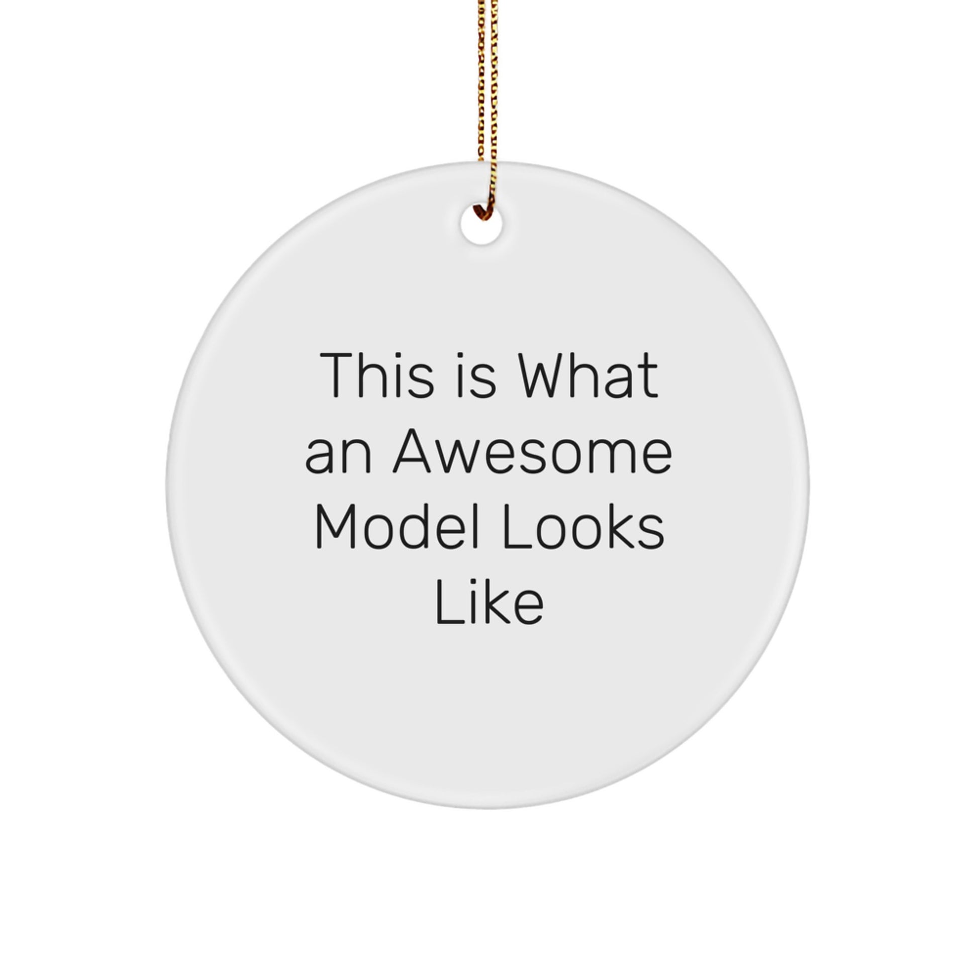 Funny Model Gifts from Friends - This Is What An Awesome Model Looks Like Christmas Unique Circle Ornament for Women Men Family - Image 1