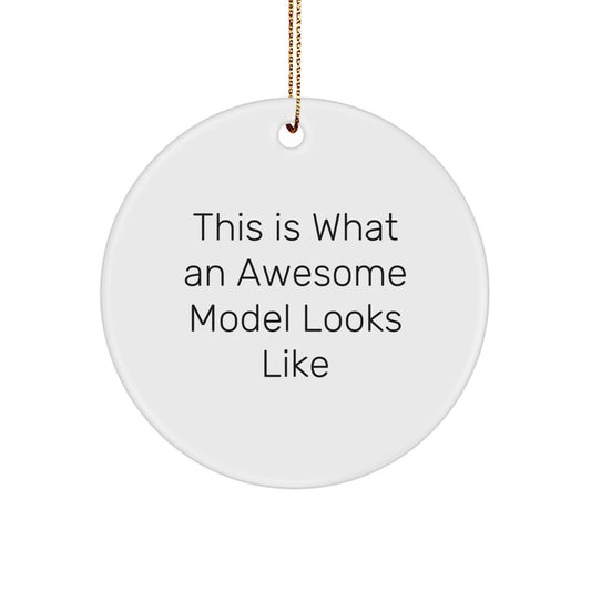 Funny Model Gifts from Friends - This Is What An Awesome Model Looks Like Christmas Unique Circle Ornament for Women Men Family - Image 1