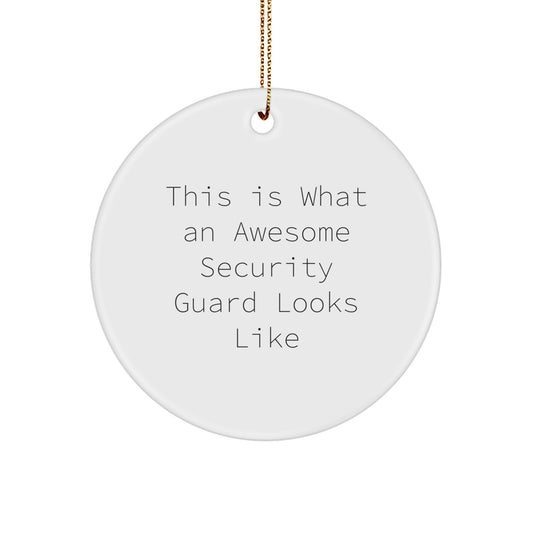 Security Guard Gifts - This Is What Awesome Security Guards Look Like, Funny Circle Ornament for Security Guard Men, Women, Friends, Coworkers, Family Christmas Unique Gifts from Friends and Family - Image 1