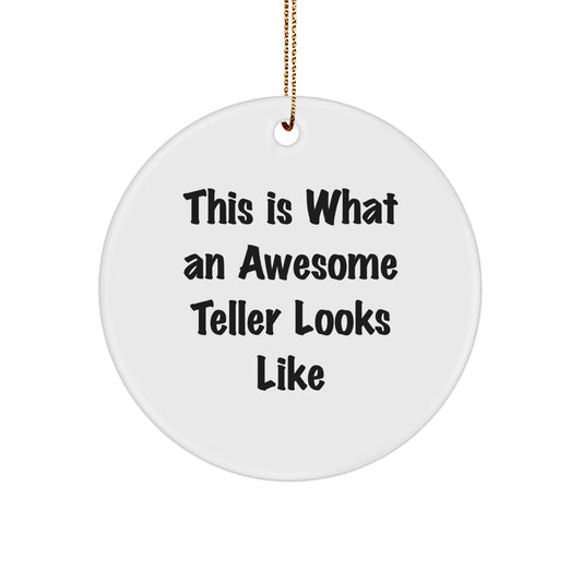 Funny Quote Circle Ornaments for Teller, Unique Gifts from Friends, Coworkers, Family, Christmas Decorations for Home - Image 1