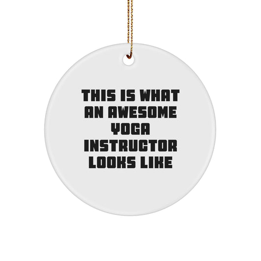 Funny Yoga Instructor Gifts Circle Ornament, Personalized for Yoga Instructors, Gifts from Friends to Men Women Coworkers Family - Image 1