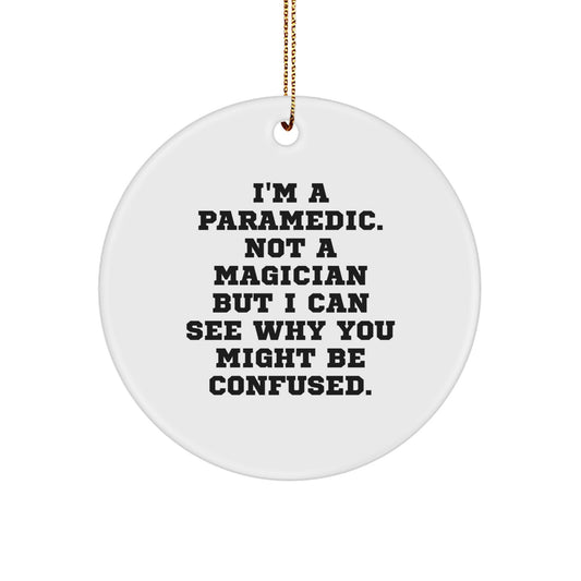 Funny Rescue Worker Circle Ornament Gifts from Men to Rescue Worker Friends for Christmas Unique Decorations - Image 1