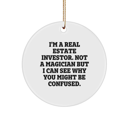 Real Estate Investor Gifts from Men, Funny Circle Ornament for Real Estate Investor Friends, Christmas Unique Gifts for Real Estate Investor Family - Image 1