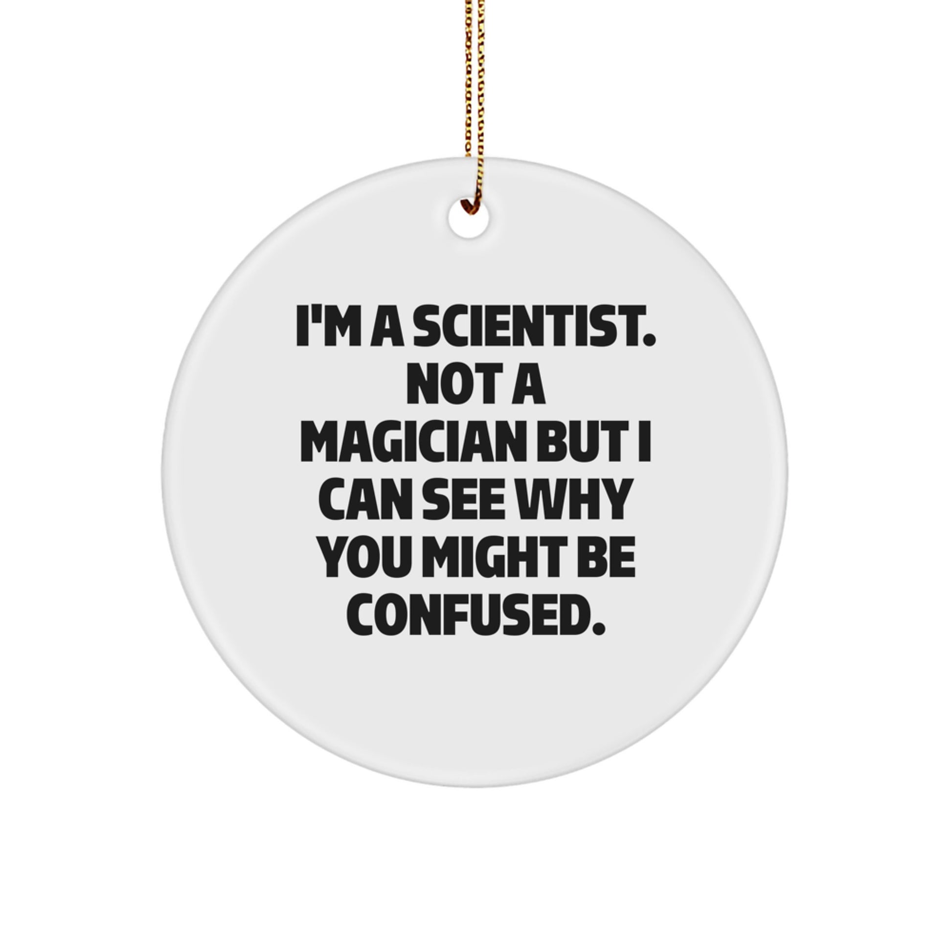Funny Scientist Gifts, Scientist Circle Ornament, Christmas Unique Gifts, Gifts from Friends to Scientist, Scientist Decorative Ornaments - Image 1