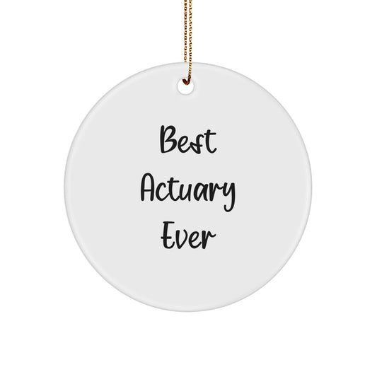 Funny Actuary Gifts for Men, Best Actuary Ever Circle Ornament, Christmas Unique Gifts from Friends - Image 1