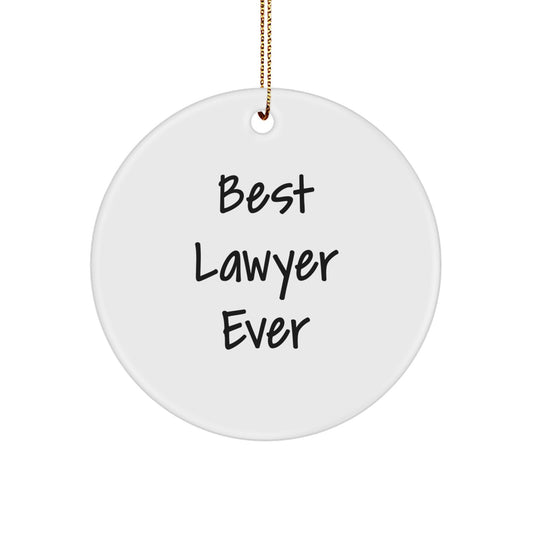 Funny Lawyer Gifts from Men, Best Lawyer Ever Circle Ornament for Lawyer Friends and Coworkers, Christmas Unique Presents - Image 1