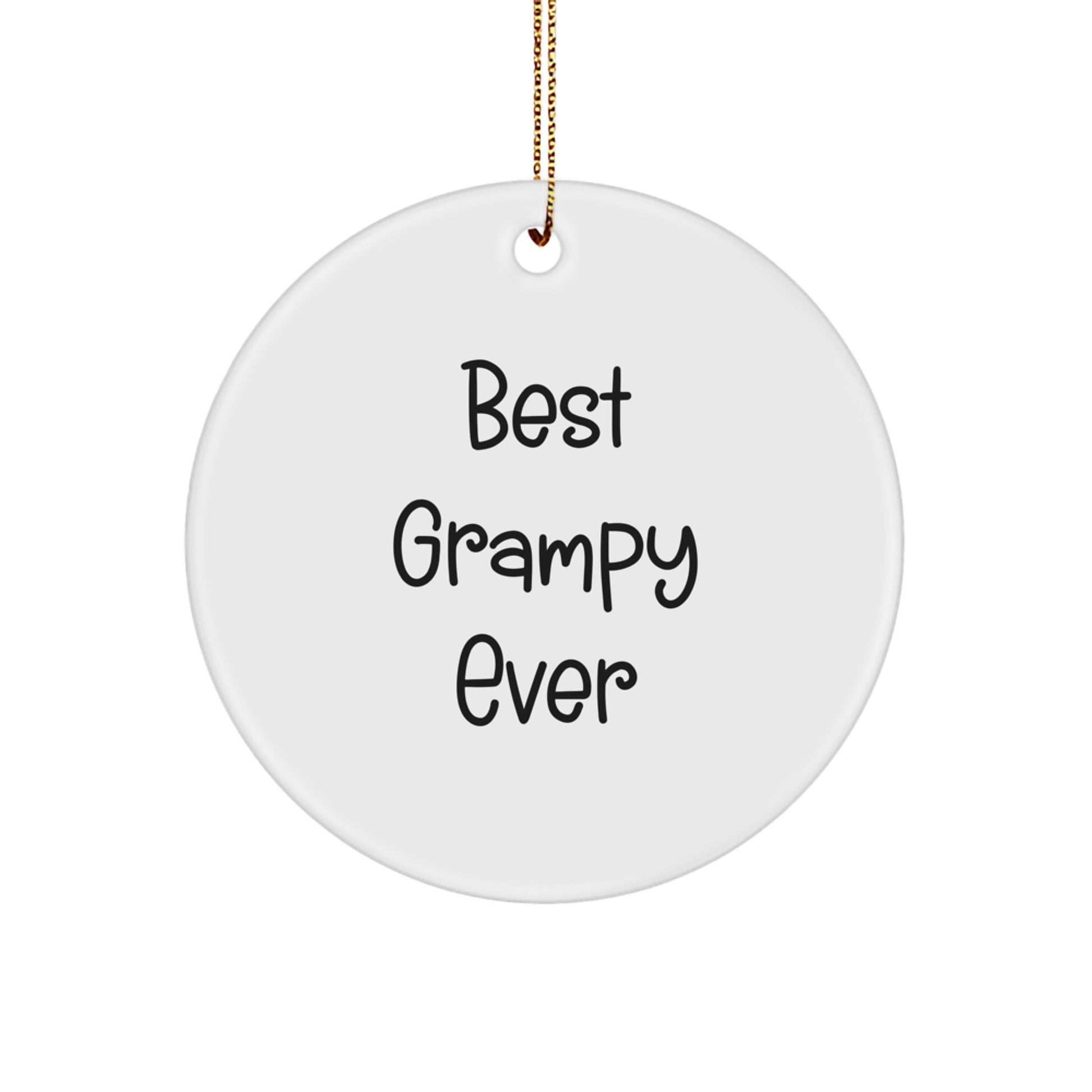 Funny Grampy Circle Ornament Gifts for Men from Family - Best Grampy Ever Christmas Unique Gifts - Image 1