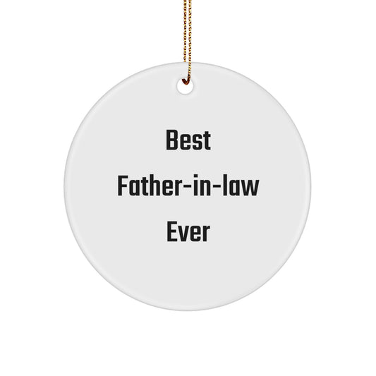 Funny Circle Ornaments for Best Father-in-law Ever Gifts from Family to Father-in-law, Christmas Unique Gifts, Personalized Circle Ornaments for Father-in-law - Image 1